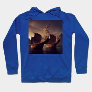 Viking Raiders on Longships Hoodie